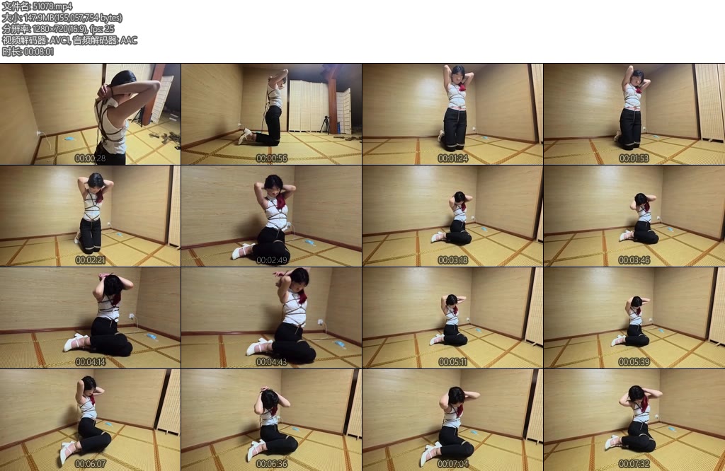 [渎竺原创] 后手吊缚连接脚踝放置挣扎-丝依依