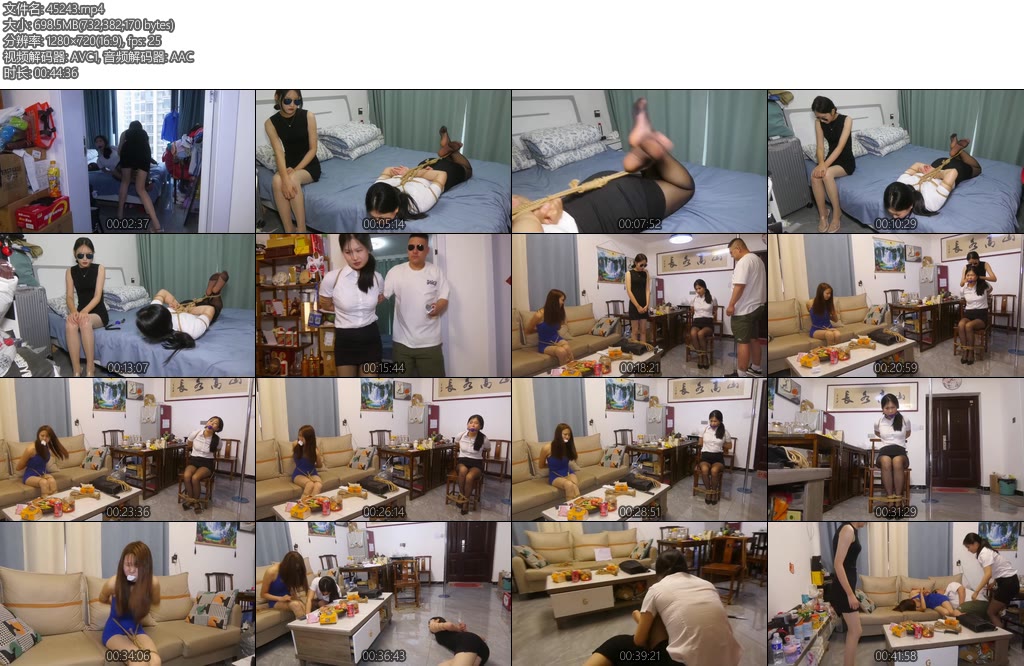 [胜景影视] 劫案惊魂三下集闺蜜进门被挟持捆绑她们利用男劫匪出去取钱时她们挣脱捆绑合力把女劫匪拿下捆绑好-丝依依