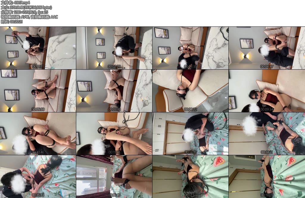 [延江艺束] 工作室原创欣欣想让表哥陪她逛街条件是陪表哥玩捆绑游戏口球丝袜堵嘴放置挣扎-丝依依