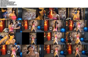 [意之窗] 汤圆粉色抹胸裙开口器撑开嘴木马上的残酷折磨-丝依依