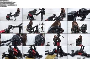 [FSS原创] 乳胶百合胶衣女王的奴隶调教（2）胶衣百合长靴紧身衣强制舔脚舔靴呼吸口塞X_X鞭打-丝依依