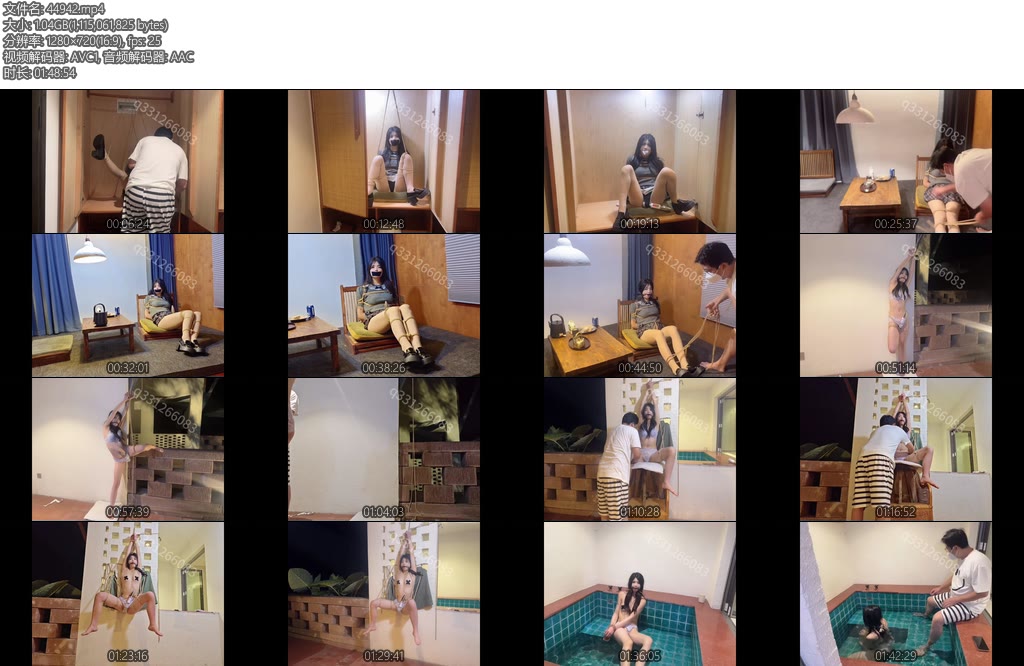 [欢乐谷] 民宿女孩的一整夜捆绑口舌训练之完整深度版 完整合集作品，一个民宿女孩，遛狗，柜子捆绑放置强高-丝依依