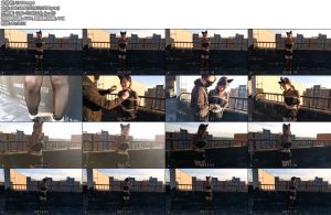 [JS原创] 露台上的猫女郎，股绳，口球堵嘴口水直流~嘉莉-丝依依