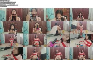 [王宁原创] 王宁服饰 粉色包臀裙慧慧与深喉y具口球的较量堵嘴口水福利-丝依依