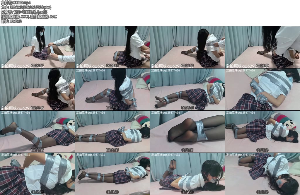 [新月原创] 玉箫原创雨薇黑丝JK胶带捆绑蒙眼堵嘴包拳头大长腿若隐若现太性感啦-丝依依