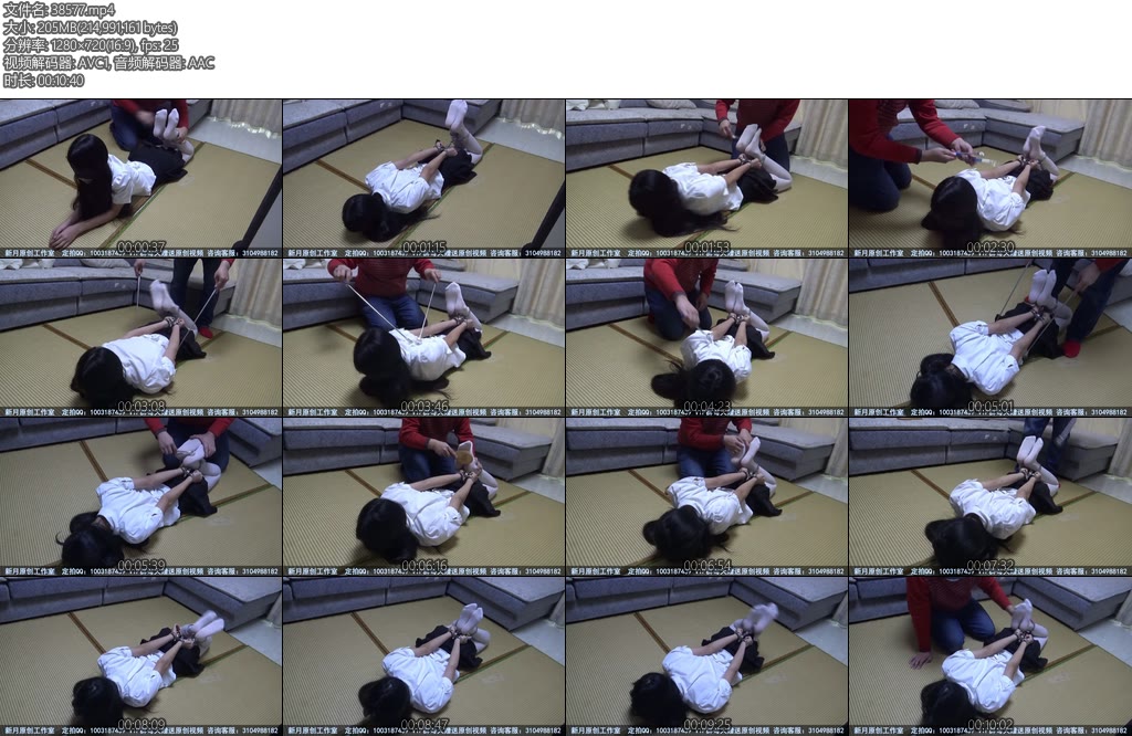 [新月原创] 雨薇白丝水手服蒙眼封嘴驷马铐TK挠痒不停扭-丝依依