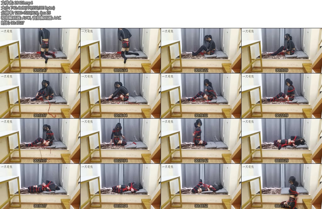 [一只萌熊] 加个绳圈绑日式自缚-丝依依