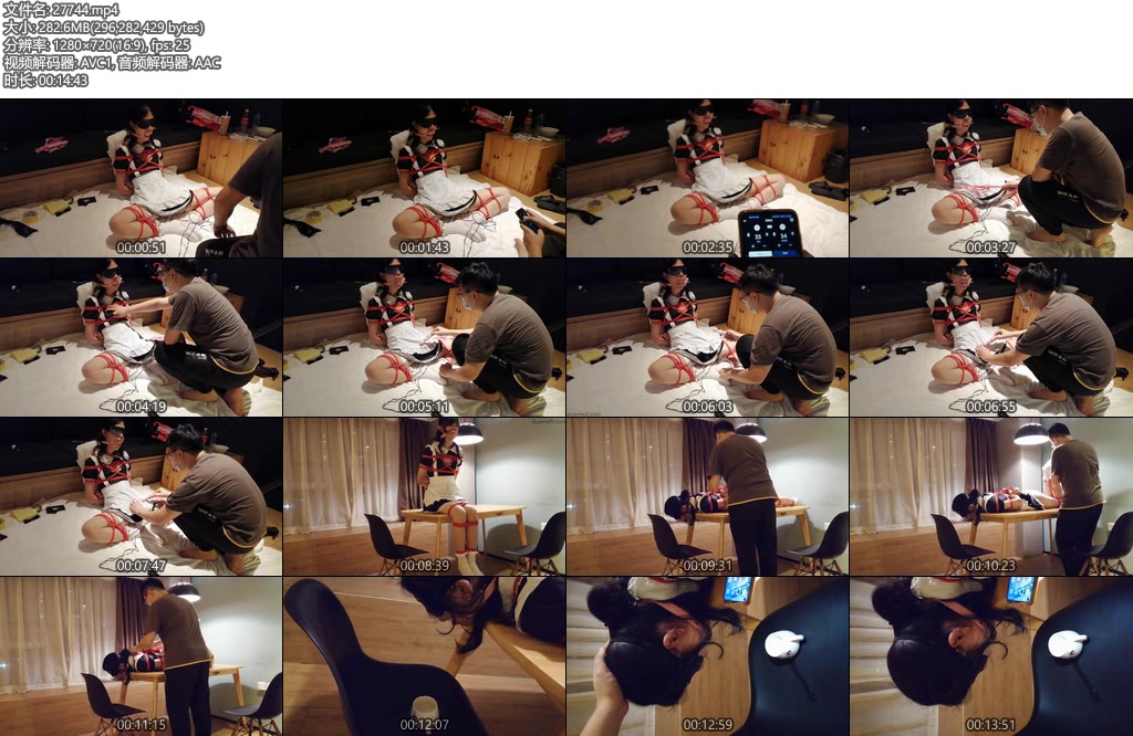 [亚洲绳艺] 伪娘喵喵的捆绑榨汁调教-丝依依