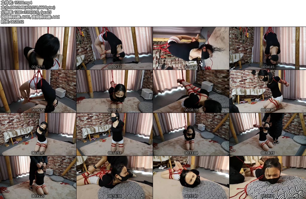 [束缘阁] 凌宇 黑衣 爆乳 弓身反吊 直臂 膝盖跪地走 驷马-丝依依