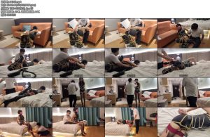 [素人原创] 169身高礼仪模特 小玉性感酒红色细跟吊带袜手捆绑铐脚镣第8部完结版-丝依依