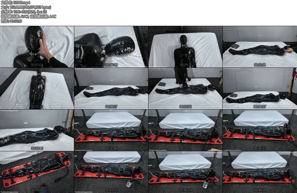 [鹿角与猫爪] 乳胶真空睡袋里的绝望呼控头套只有细小到可以忽略的小孔上透露点气息乳胶吸紧每寸肌肤奋力挣扎蠕动也无济于事努力呼吸每一口空气担架绝-丝依依