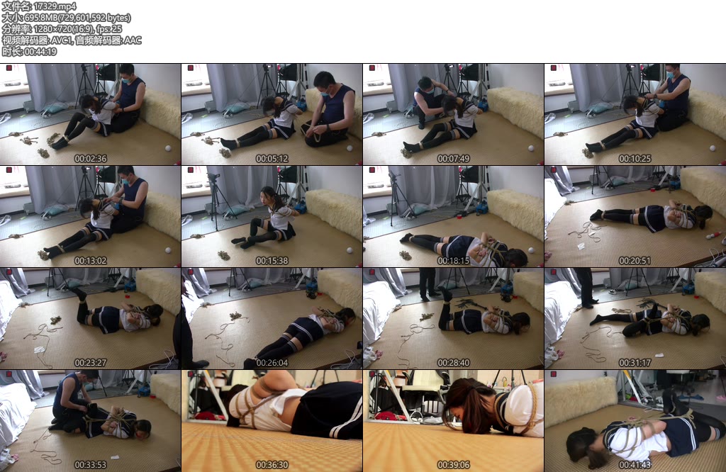 [绳之韵] JK小学妹瑾瑜的假期系列绳地狱（上集）过膝袜、水手服，捆绑、鞭打、踩踏-丝依依