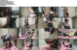 [象人原创] 小0黑丝女仆全程蒙眼，手铐脚链单柱固定，流口水特写，最后直臂驷马放置迷晕-丝依依