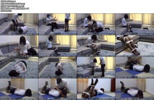 [新月原创] 剧情片绑架性感黑丝笨白领主动受缚却无法解开挣扎无用-丝依依