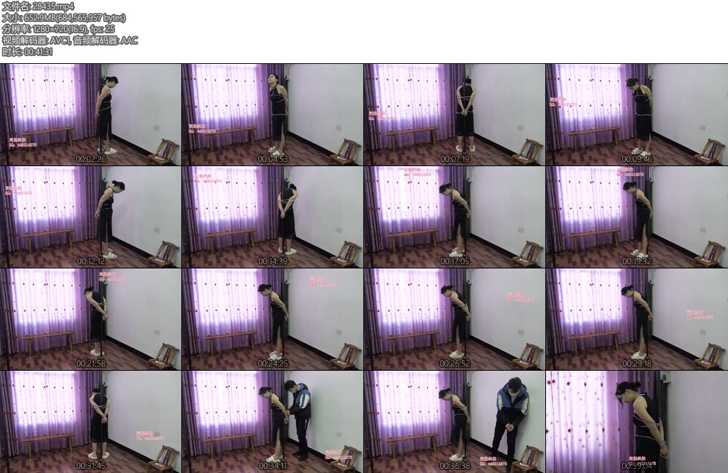 [子衿原创] 小雅旗袍锁链柱绑挣扎放置-丝依依