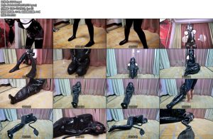 [FSS原创] 女战士的末日 死库水乳胶女战士后手吊单手套拘束防毒面具呼吸抑置乳胶睡袋拘束真空睡袋拘束呼吸袋呼吸抑置-丝依依