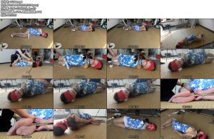 [绳之韵] 绳界 劳模 小凡，无罩露背青花小旗袍，灰丝细高，口球、胶带封嘴，直臂驷马、翻滚、TK-丝依依