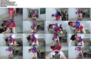 [樱束原创] COS女超人K9强制开腿后手直臂吊缚狠狠鞭打折磨双棒大力输出多次羞耻强G口球口水拉丝女超人的屈辱臣服性感女超人被歹徒抓住K9开腿后手直臂-丝依依