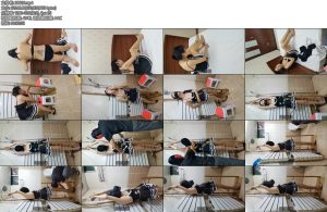 [飞天原创] 冰儿浴室刑架玩新式玩具 冰儿奴性升级版,半裸换衣 全程无内开档肉丝 自玩自虐-丝依依