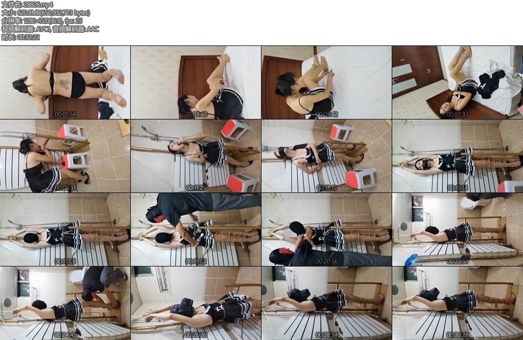 [飞天原创] 冰儿浴室刑架玩新式玩具 冰儿奴性升级版,半裸换衣 全程无内开档肉丝 自玩自虐-丝依依