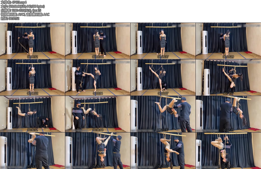 [山鬼原创] 甜美可爱的舞蹈生孙若微第一次体验各种空中吊缚倒吊摆造型身材婀娜多姿感觉腿长一米七-丝依依