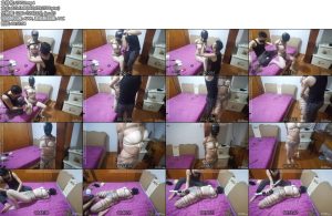 [网友原创] 我的媳妇 86弹、胶带包头+单腿缚+绞刑-丝依依