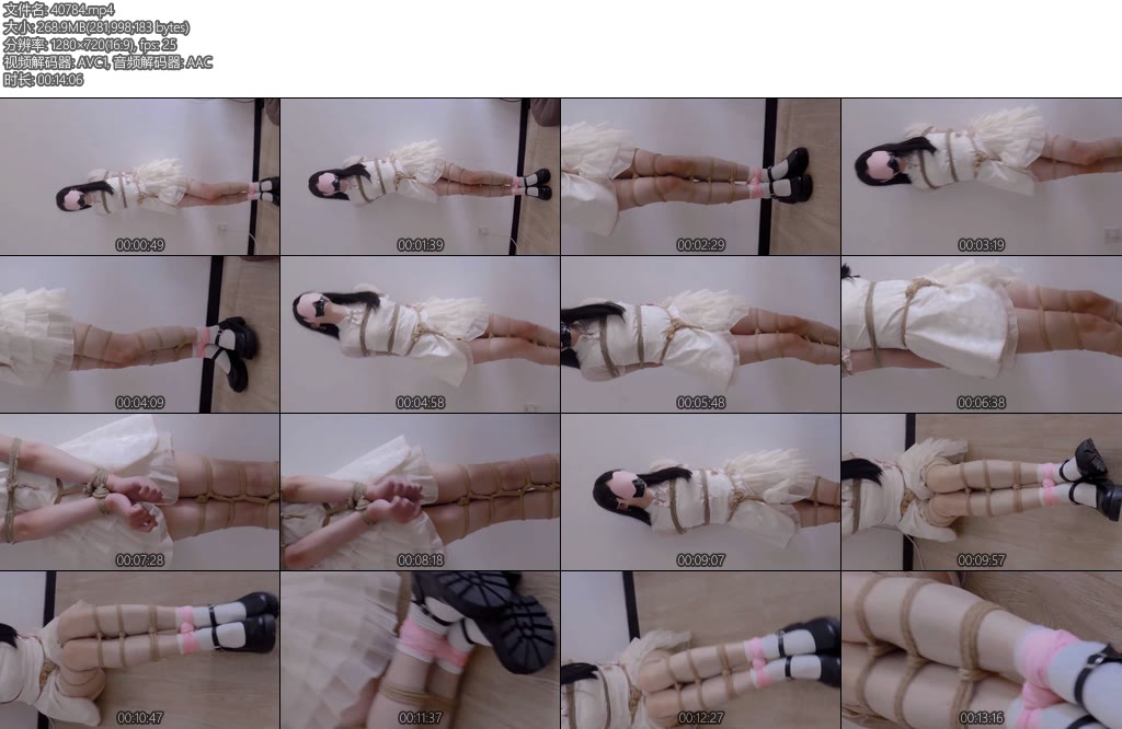 [凉叶子] 中式叶子嵌入的股绳连手折磨与束缚感满满的蛇形腿缚-丝依依