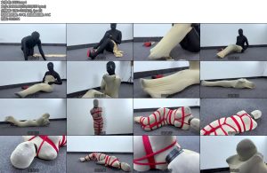 [无脑鱼工作室] 少女的丝袜全包捆绑初体验丝袜全包捆绑Zentai全包固定项圈-丝依依