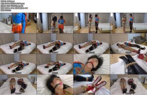 [JS原创] 哈妮欣妍神秘房间6Part1女超人和神奇女侠潜入人贩窝点调查遭遇魔绳攻击双双被俘-丝依依