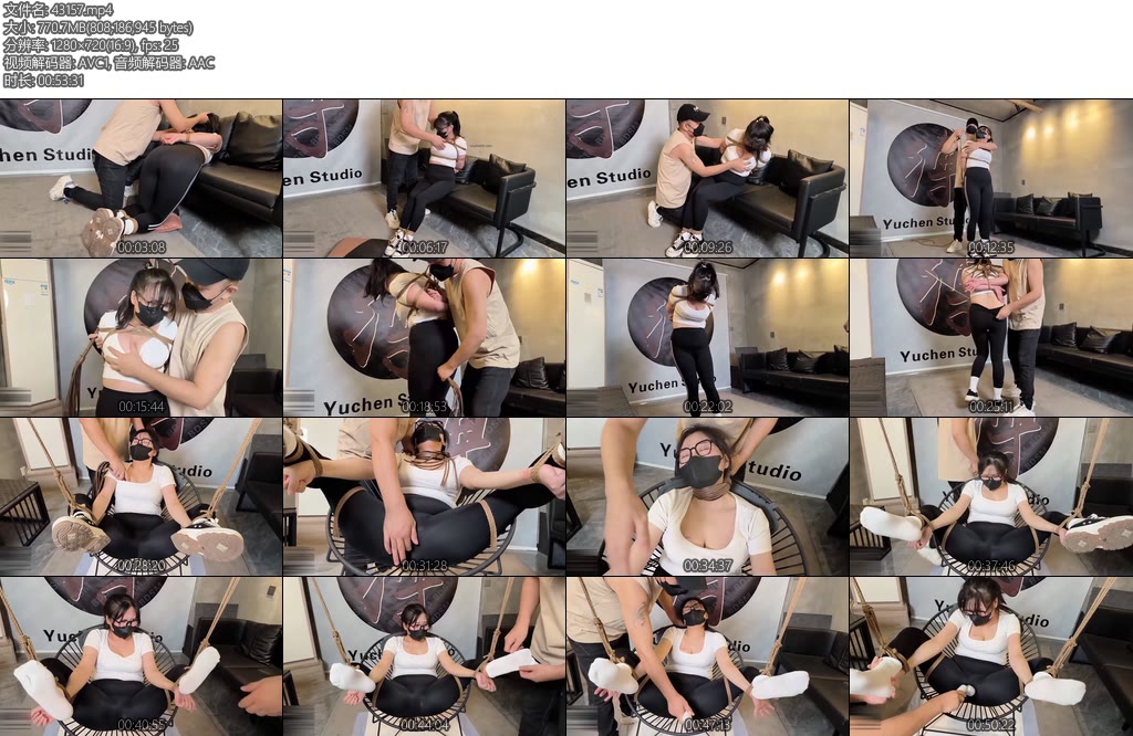 [雨辰原创] 裸贷陷阱瑜伽裤运动装尾随控制羞辱强高失禁拷问玩胸虐阴藤条散鞭真空打屁股打腿打脚心求饶-丝依依