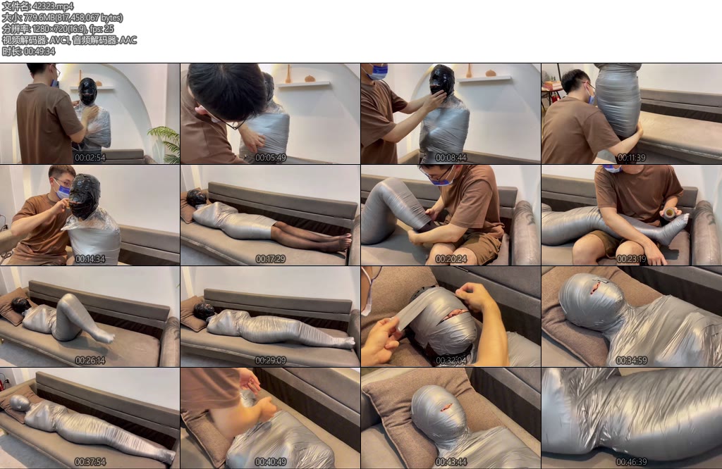 [默示录] 缚艺录小阳纯享呼吸限制3银色胶带木乃伊还有点不够把高跟鞋继续贴上-丝依依