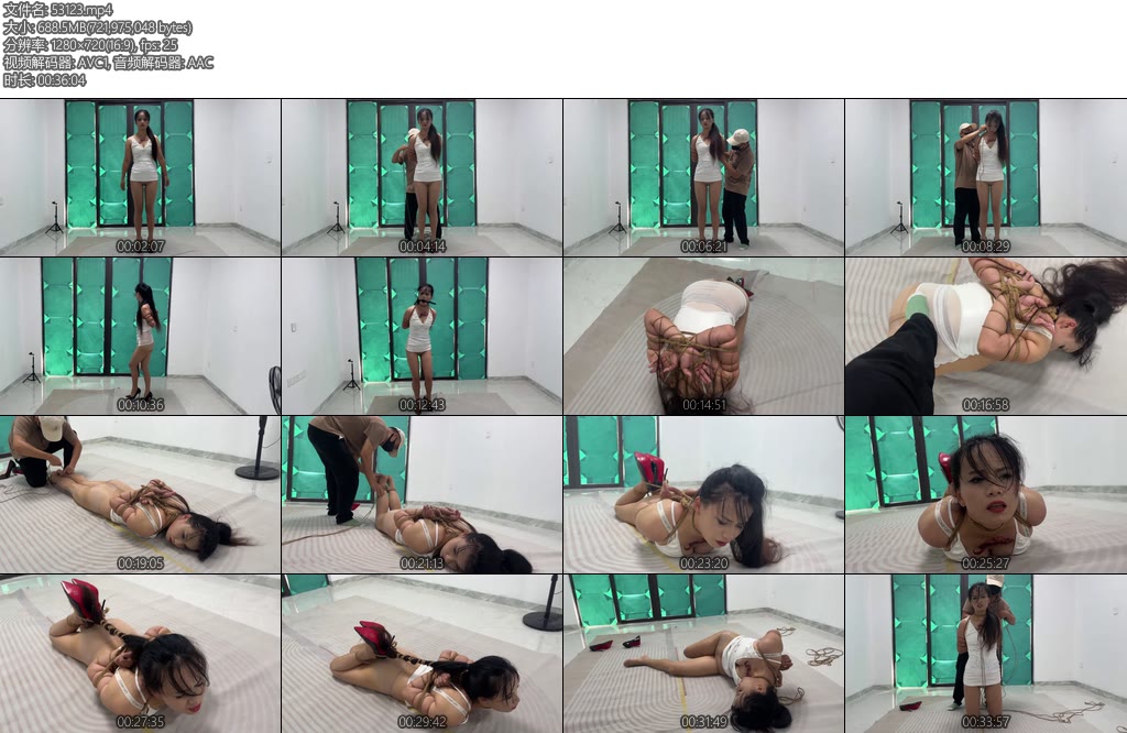 [冰悦原创] 暑假减肥瘦25斤之玩超紧五花极限驷马绑头发强制抬头满头大汗-丝依依