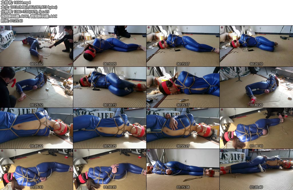 [绳之韵] 敬业的绳模小凡蓝胶衣（第二集）胶衣捆绑重度游戏、藤条、皮鞭体验，各种TK-丝依依