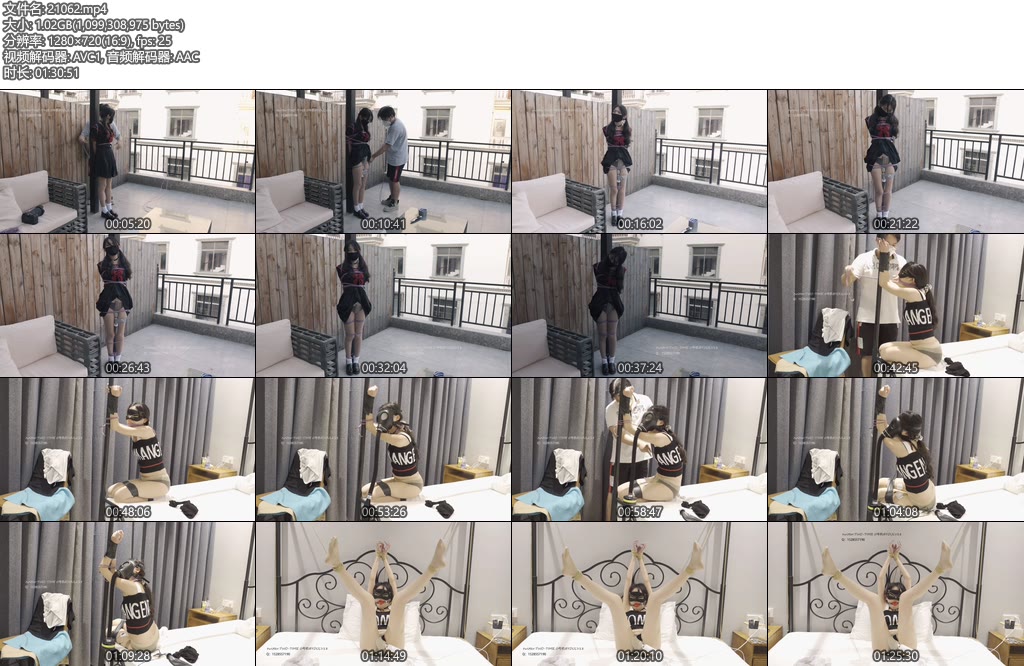 [绿帽学院] 户外捆绑强高 大热天放置忍受 捆绑固定鞭打+防毒面具呼吸+拘束固定强高-丝依依