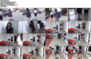 [子衿原创] 妍如菲菲网调实录（一）带手铐出小区逛便利店楼梯道带连体镣铐口枷牵引回房间戒尺打屁股跪爬刷子挠痒舔足-丝依依