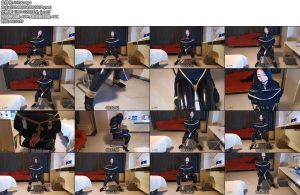 [JS原创] DM黑衣长靴椅子缚口球堵嘴口水棒刺激QZGC直流-丝依依