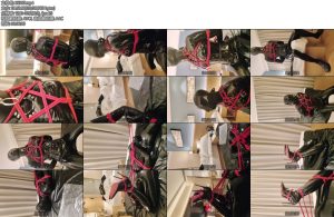 [亚洲绳艺] 伪娘新人S初次约玩之乳胶伪娘胸缚驷马高跟鞋-丝依依