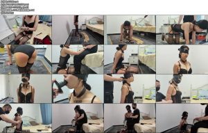 [一龙原创] 新模小赢情趣内衣，吊带丝袜堵嘴项圈，手铐脚铐，被主人遛狗，鞭打-丝依依