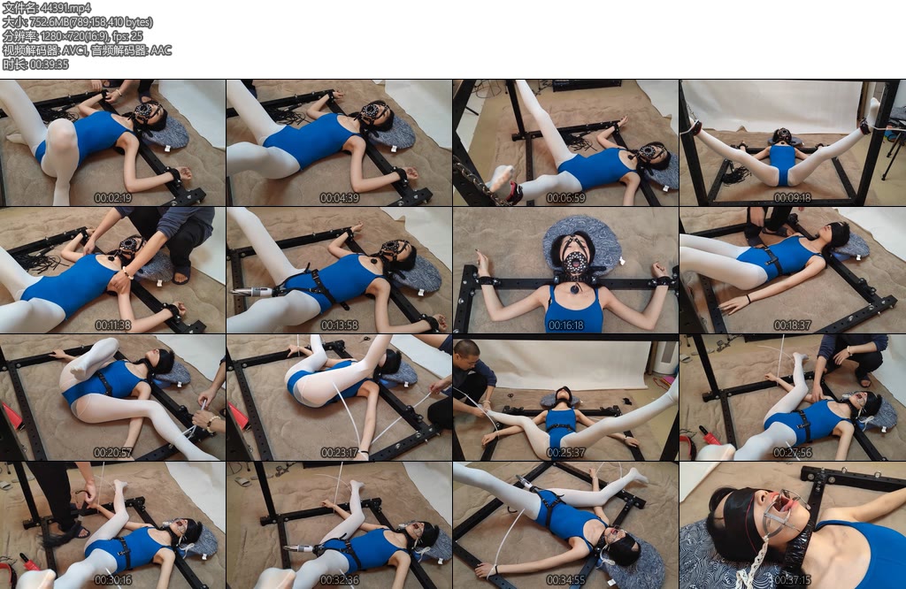 [束缘阁] 雅熙蓝体操服白丝大字型固定架子-丝依依