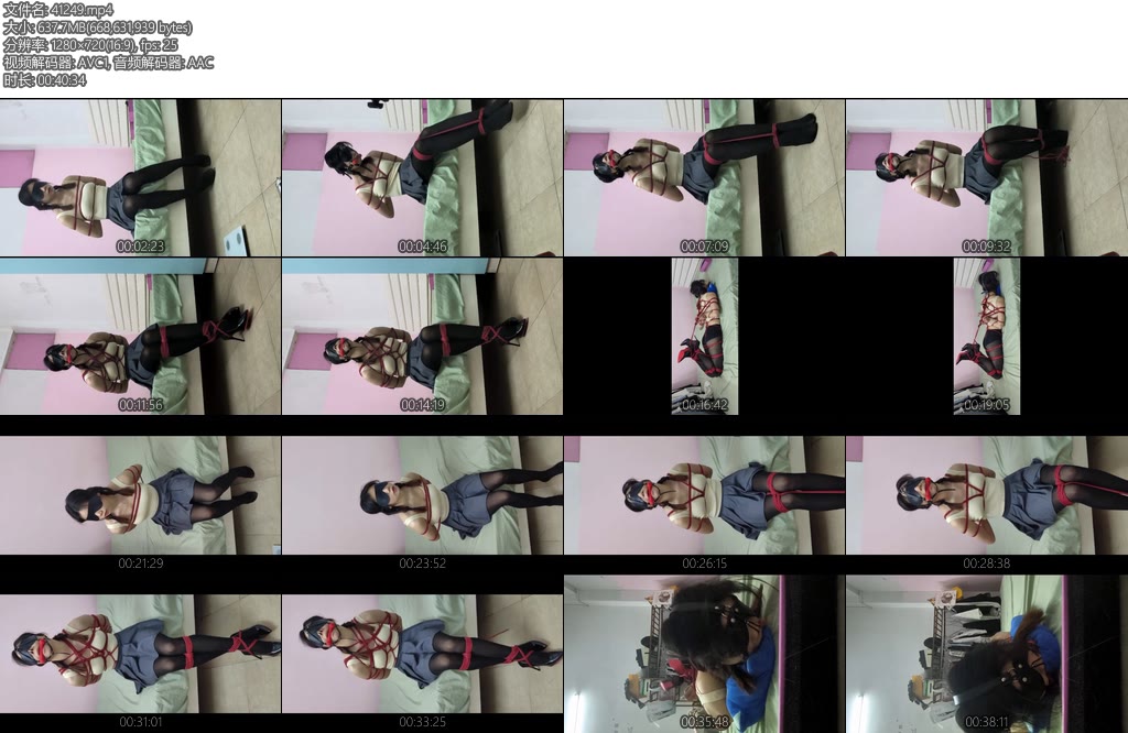 [亚洲绳艺] yundexinqing 大白黑色裤袜超短裙逐步紧缚驷马-丝依依