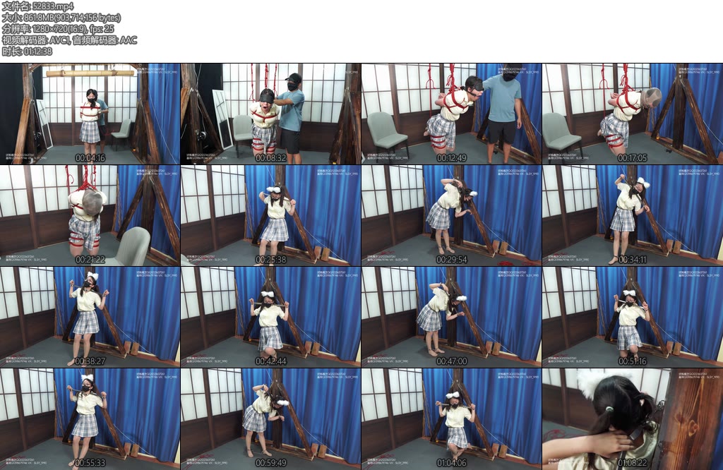 [试炼原创] JK女孩吊缚镣铐放置压舌异物深喉激烈反抗丝袜套头自救被虐到想要回家-丝依依