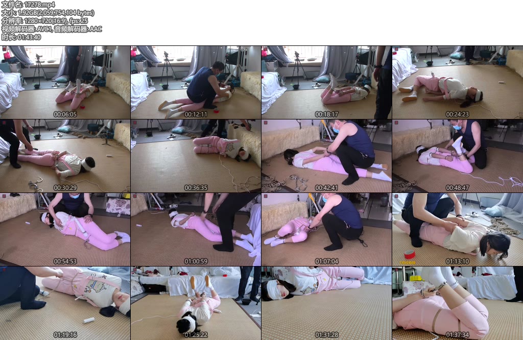 [绳之韵] 粉红小学妹瑾瑜背带裤镣铐游戏正片（第一集）白一带、白棉袜、背带裤，镣铐驷马-丝依依