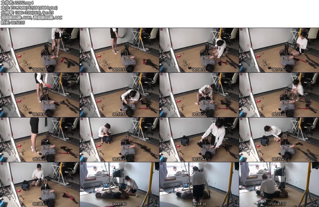 [绳之韵] OL双美女女绳戏（下集）瑾瑜女主正式出场，花样百出虐菲菲、长短鞭、藤条皮手拍、TK-丝依依