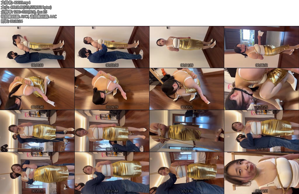 [麦子原创] 妻奴麦子定拍绳缚家务耳光 麦子身穿白色吊带和金色短裙-丝依依