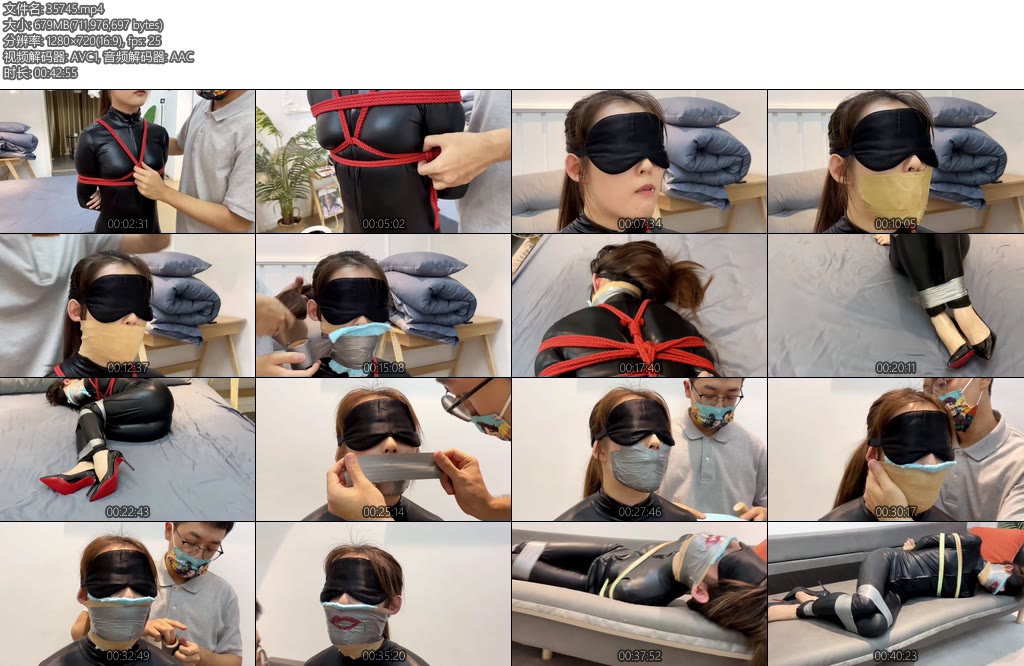 [默示录] 缚艺录小麦定拍新模小麦一个纯正的M身材很不错挣扎度在线顾客是个胶带控7张胶带贴脸绷带缠绕后再来一层胶带封的不要太严实-丝依依