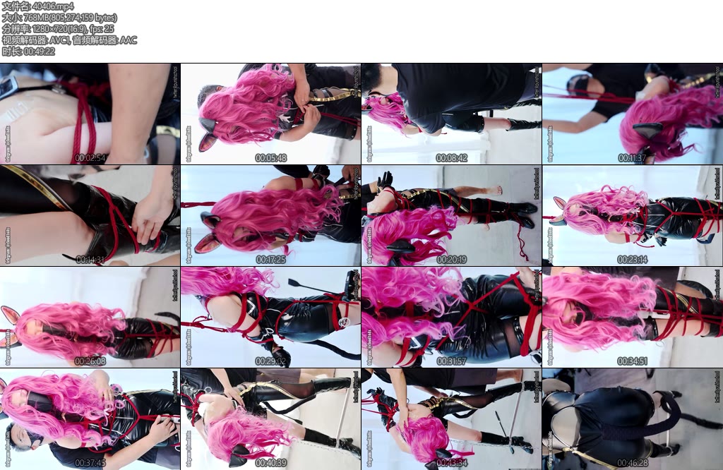 [惩戒学园] 惩戒阿珂（1）暗夜猫娘阿珂战败被俘直立强高反吊TK放置凌辱捂嘴窒吸-丝依依