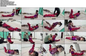 [冰悦原创] 18公分芭蕾舞大腿根部长靴单手套直臂束缚带固定尝试带深喉口塞直接呕吐-丝依依