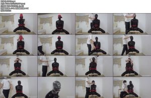 [鹿角与猫爪] 乳胶娃娃的绝闷地狱椅子拘束被迫使用多种呼吸道具几乎无孔的头套保鲜膜热缩膜呼吸头套泳帽防毒面具呼吸袋无节奏不间断的绝闷训教爪爪-丝依依