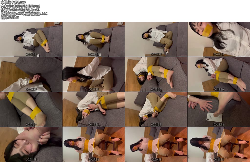 [Chrisgag] 裤里丝妹妹被入室绑架经典黄胶带捆绑封嘴-丝依依