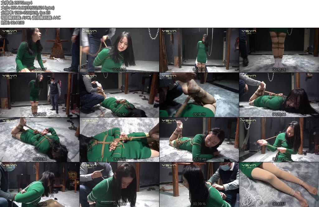 [MJ影视] 猎物密室~梓琪新年佳作 美女琪琪家中劫持弄到密室紧缚驷马-丝依依